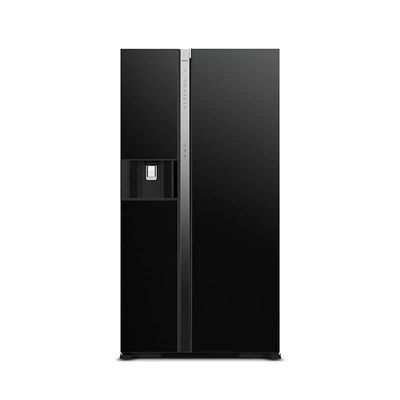 Hitachi Side By Side Glass Refrigerator With Dispenser Glass RSX700GPUK0GBK Black